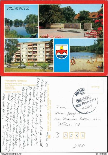 Premnitz Ernst-Thälmann-Platz Odf-Gedenkstätte, Bunsenstraße, Freibad  1988