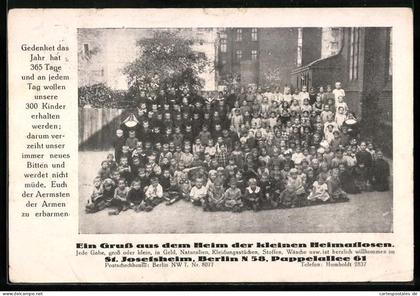 AK Berlin-Prenzlauer Berg, Waisenheim St. Josefsheim, Pappelallee 61