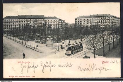 AK Berlin-Prenzlauer Berg, Wörtherplatz (heute Kollwitzplatz) mit Strassenbahn