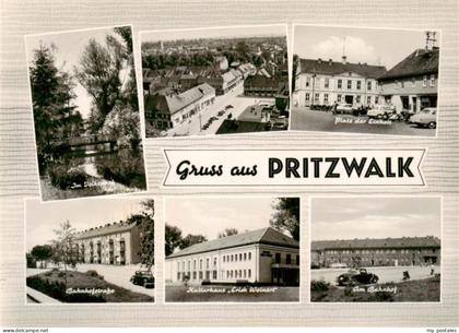Pritzwalk Volkspark Panorama Platz der Einheit Bahnhofstrasse Kulturhaus Erich W