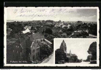 AK Pulheim bei Köln, Partie an der Kirche, Totalansicht