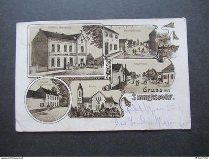 DR Litho Mehrbild AK 1913 Gruss aus Sinnersdorf (Pulheim) Gasthaus Hermanns, Worringerstrasse, Hauptstr. Gemeinde Vorste