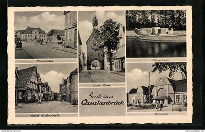 AK Quakenbrück, Marktplatz, Hohe Pforte, Bahnhof
