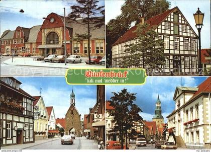 Quakenbrueck Bahnhof Stadtmuseum Hohe Pforte Rathaus und Sylvesterkirche