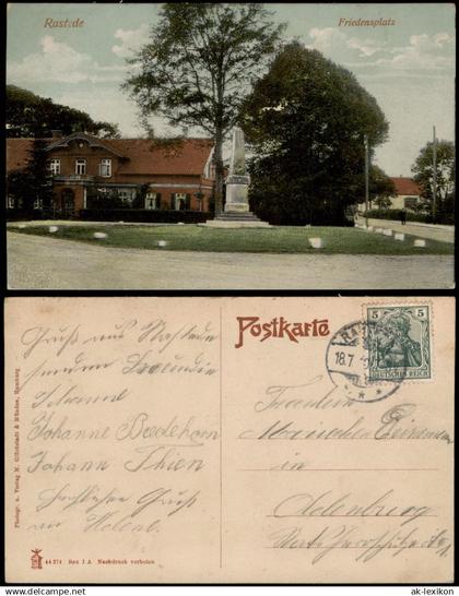 Ansichtskarte Rastede Friedensplatz 1910
