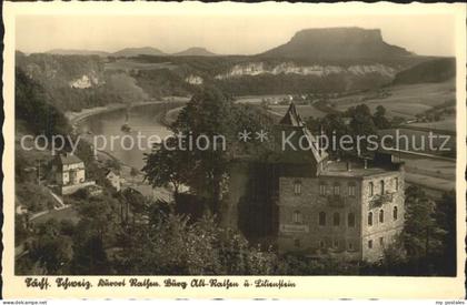 Rathen Saechsische Schweiz Burg Alt Rathen mit Lilienstein