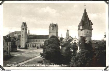 Ravensburg Wuerttemberg Ravensburg Kirche Tor Turm ungelaufen ca. 1955