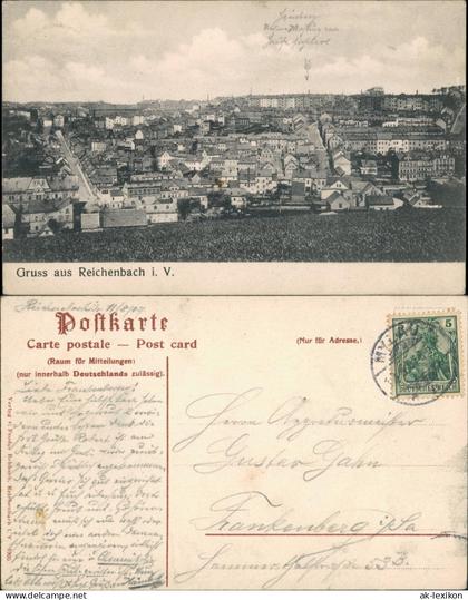 Ansichtskarte Reichenbach (Vogtland) Stadtpartie 1912