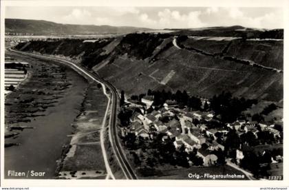 CPA Filzen an der Saar Konz an der Mosel, Luftaufnahme