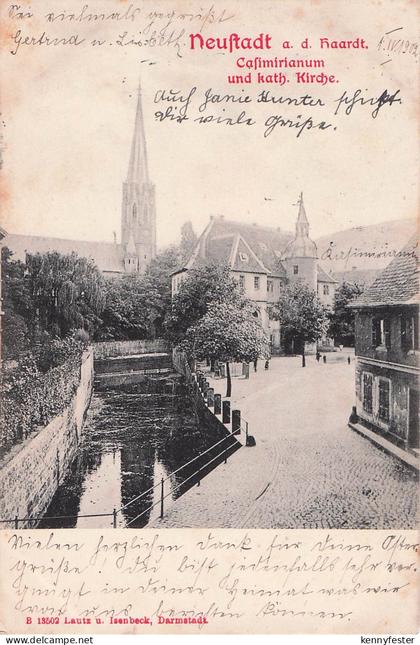 Neustadt Haardt Casimirianum und Kirche Kat. Neustadt an der Weinstr.