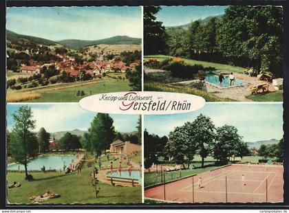 AK Gersfeld /Rhön, Freibad, Kneippbecken, Tennisplatz