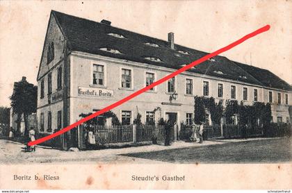 AK Boritz Steudte s Gasthof Schänitz Hirschstein Heyda Prausitz Bahra Leckwitz Merschwitz Diesbar Nünchritz Meißen Riesa