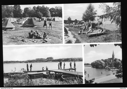 DDR Mehrbild Foto AK 1977 Röbel Müritz mit Zeltplatz Campingplatz, See, Bungalows