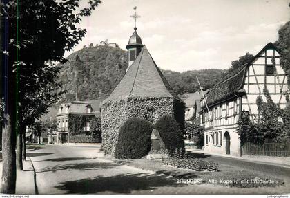 Germany Rhondorf Alte Kapelle mit Drachenfels