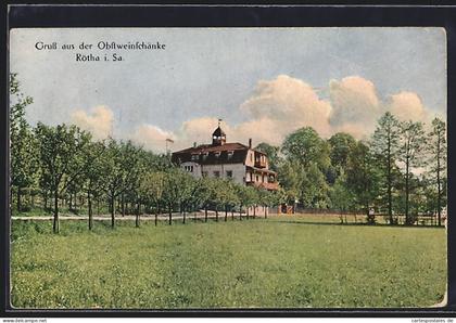 AK Rötha i. Sa., Blick zur Obstweinschänke