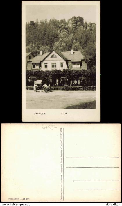 Ansichtskarte Rosenthal-Rosenthal-Bielatal Fahrräder an der Ottomühle 1952