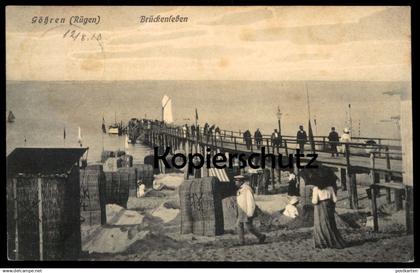 ALTE POSTKARTE GÖHREN AUF RÜGEN BRÜCKENLEBEN SEEBRÜCKE STRAND beach plage Ansichtskarte postcard cpa AK