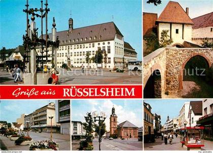Ruesselsheim Main Brunnen Rathaus Burg Kirche Fussgaengerzone