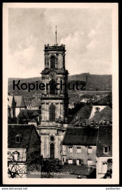 ÄLTERE POSTKARTE SAARBRÜCKEN LUDWIGSKIRCHE 1942 Kirche church église Ansichtskarte AK postcard cpa