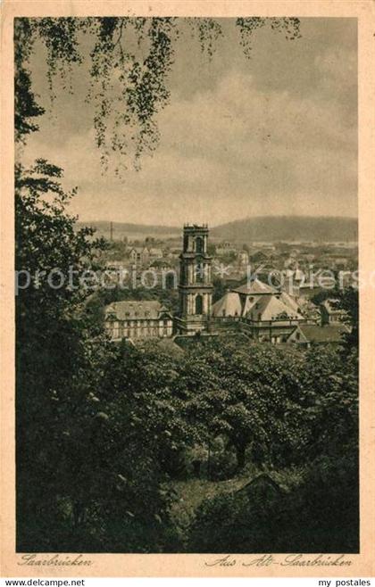 SAARBRueCKEN Saarland Stadtbild mit Kirche Aus Alt Saarbruecken Serie Saargebiet