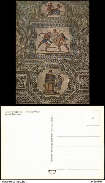 Ansichtskarte Nennig-Perl (Mosel) Mosaikfußboden, Kampfszenen 1985