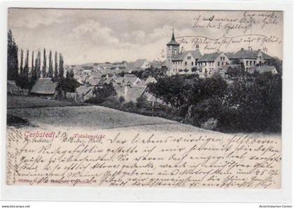 39010891 - Gerbstedt mit Totalansicht gelaufen von 1902. Gute Erhaltung.