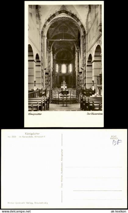 Ansichtskarte Königslutter (Elm) Kaiserdom, Mittelschiff 1960