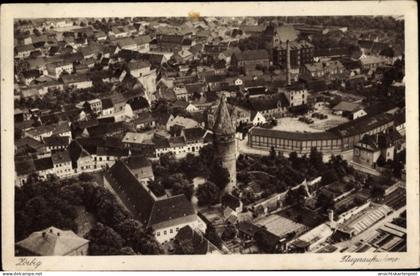 CPA Zörbig in Anhalt, Totalansicht, Fliegeraufnahme