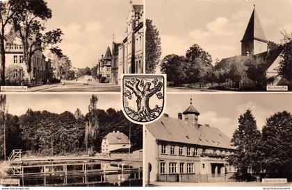 Klötze (Altmark) Bahnhofstraße Kirchstraße Schule Waldbad gl1961 #171.648