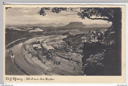 (16202) Foto Ak Bastei, Sächs. Schweiz, Blick von der Bastei, vor 1945