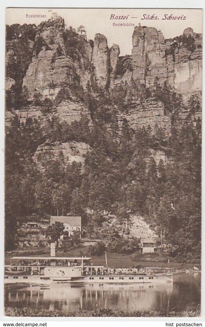 (20993) AK Sächs. Schweiz, Bastei, Raddampfer, vor 1945