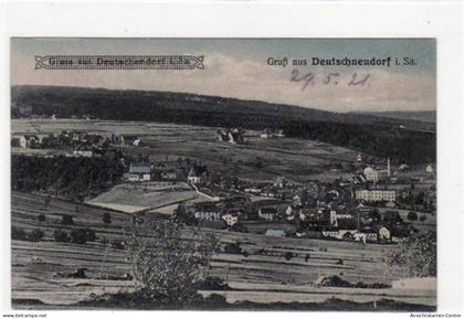 39036409 - Deutschneudorf mit Teilansicht gelaufen, Marke entfernt, handschriftliches Datum von 1921. Gute Erhaltung.