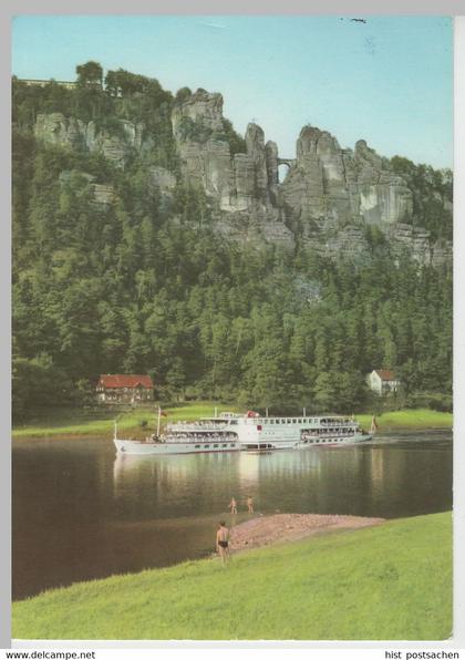 (83171) AK Sächs. Schweiz, Bastei, Luxusmotorschiff 1985
