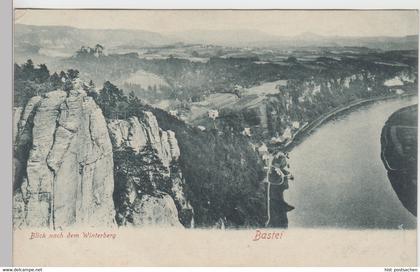 (96791) AK Sächs. Schweiz, Bastei, Blick nach dem Winterberg, v. 1945