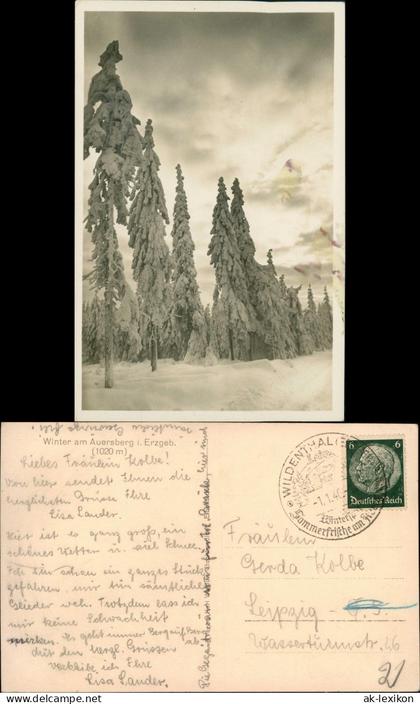 Ansichtskarte Auersberg (Erzgebirge) Winter am Auersberg 1940