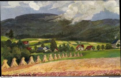 Artiste CPA J., Rachlau Kubschütz in der Oberlausitz, Sommer-Panorama mit dem Czorneboh