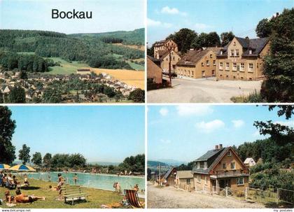 Bockau Erzgebirgskreis Panorama Teilansicht mit Trompeterschloesschen Schwimmbad