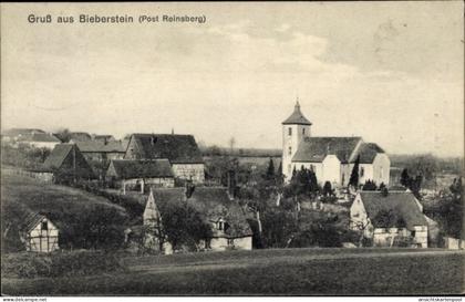CPA Bieberstein Reinsberg in Sachsen, Teilansicht mit Kirche
