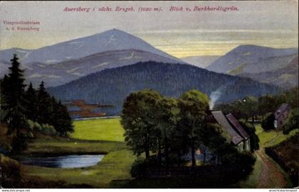 CPA Burkhardtsgrün Zschorlau im Erzgebirge, Auersberg, Viergesellenfelsen, Auersberghaus