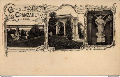 CPA Cranzahl Sehmatal im Erzgebirge, Mausoleum der Familie Köhler, Engel