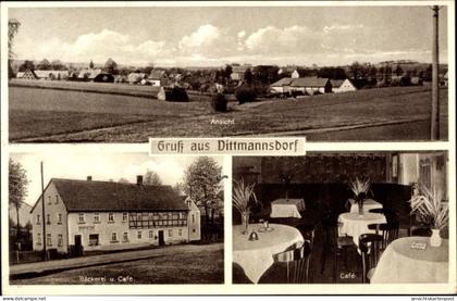 CPA Dittmannsdorf Reinsberg Sachsen, Gesamtansicht, Bäckerei, Café