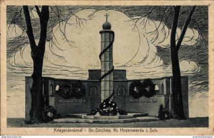CPA Groß Särchen Lohsa in der Oberlausitz, Kriegerdenkmal