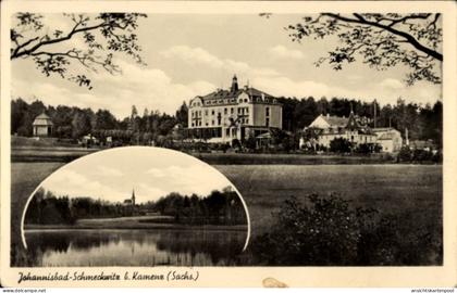 CPA Johannisbad Schmeckwitz Oberlausitz, Kurhaus, Handricksteich