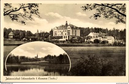CPA Johannisbad Schmeckwitz Oberlausitz, Kurhaus, Handricksteich