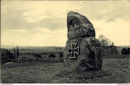 CPA Kreckwitz Kubschütz in Sachsen, Denkstein auf den Kreckwitzer Höhen