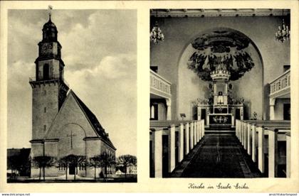 CPA Laubusch Lauta in der Oberlausitz, Grube Erika, Kirche