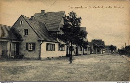 CPA Lautawerk Lauta in Sachsen, Straßenpartie in der Kolonie