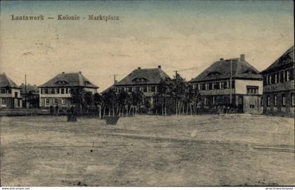 CPA Lautawerk Lauta Oberlausitz, Kolonie, Marktplatz