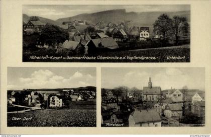 CPA Oberchrinitz Crinitzberg in Sachsen, Ortsansicht, Unterdorf, Oberdorf, Mitteldorf
