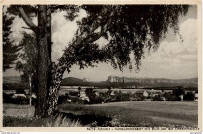 Kleinhennersdorf mit Blick auf die Schrammsteine, Sächs. Schweiz